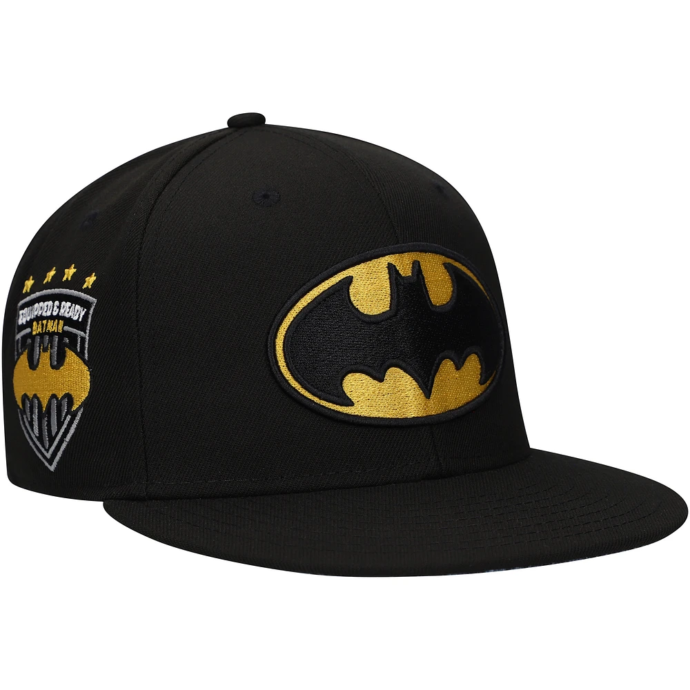 Men's Black Batman Comic Undervisor Fitted Hat