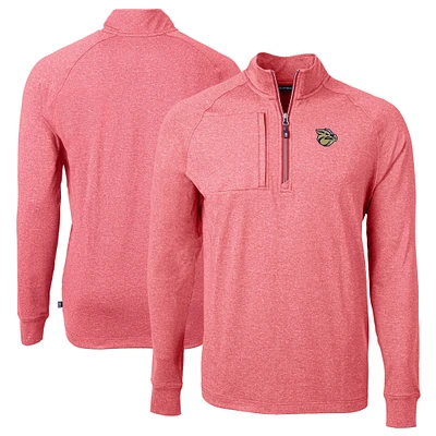 Men's Cutter & Buck Heather Lehigh Valley IronPigs Adapt Eco Knit Big Tall Quarter-Zip Pullover Top