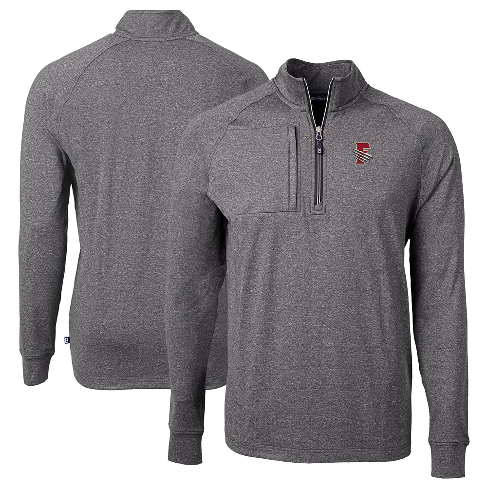 Men's Cutter & Buck Heather Fresno Grizzlies Adapt Eco Knit Big Tall Quarter-Zip Pullover Top