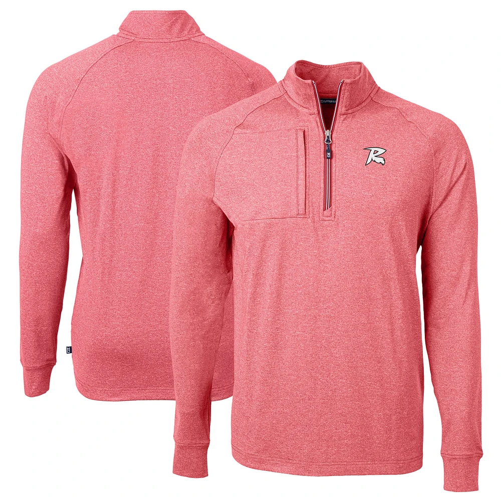 Men's Cutter & Buck Heather Richmond Flying Squirrels Adapt Eco Knit Big Tall Quarter-Zip Pullover Top