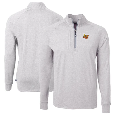 Men's Cutter & Buck Heather Gray Las Vegas Aviators Adapt Eco Knit Big Tall Quarter-Zip Pullover Top
