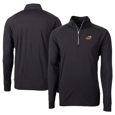 Men's Cutter & Buck Akron RubberDucks Adapt Eco Knit Stretch Recycled Big Tall Quarter-Zip Pullover Top