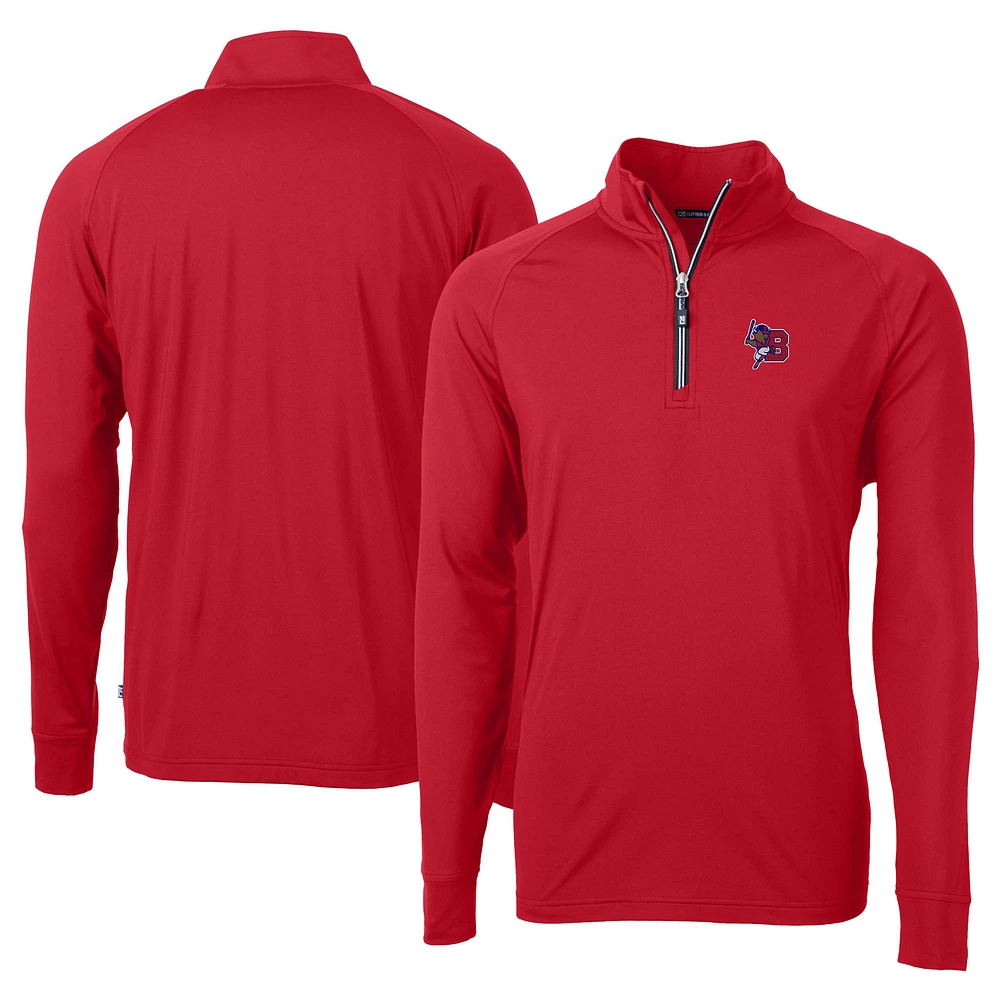 Men's Cutter & Buck Buffalo Bisons Adapt Eco Knit Stretch Recycled Big Tall Quarter-Zip Pullover Top