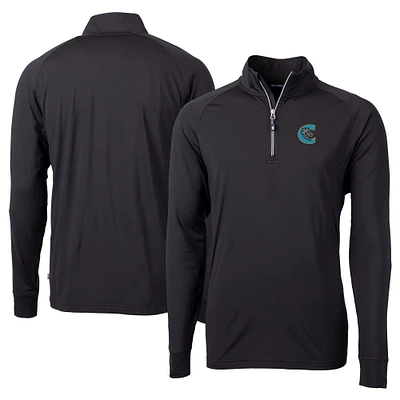 Men's Cutter & Buck Charlotte Knights Adapt Eco Knit Stretch Recycled Big Tall Quarter-Zip Pullover Top