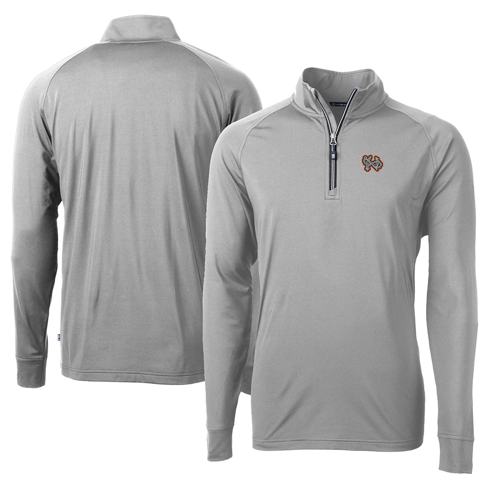 Men's Cutter & Buck Norfolk Tides Adapt Eco Knit Stretch Recycled Big Tall Quarter-Zip Pullover Top