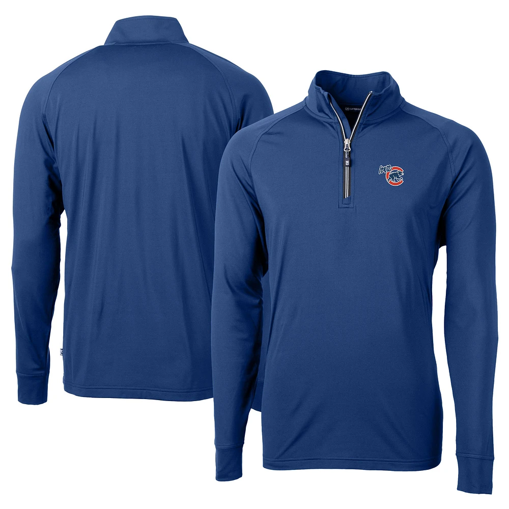 Men's Cutter & Buck Iowa Cubs Adapt Eco Knit Stretch Recycled Big Tall Quarter-Zip Pullover Top