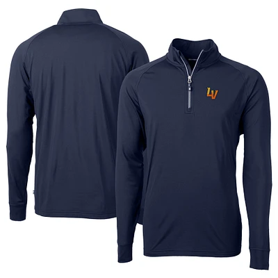Men's Cutter & Buck Navy Las Vegas Aviators Adapt Eco Knit Stretch Recycled Big Tall Quarter-Zip Pullover Top