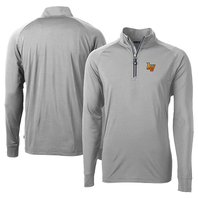 Men's Cutter & Buck Gray Las Vegas Aviators Adapt Eco Knit Stretch Recycled Big Tall Quarter-Zip Pullover Top