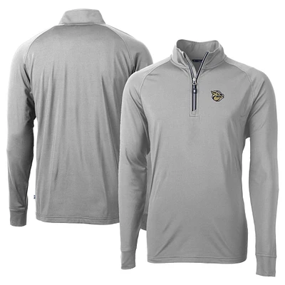 Men's Cutter & Buck Lehigh Valley IronPigs Adapt Eco Knit Stretch Recycled Big Tall Quarter-Zip Pullover Top