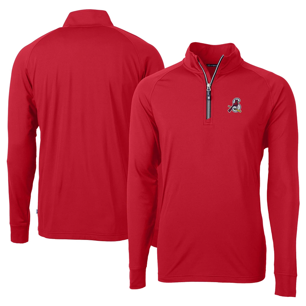Men's Cutter & Buck Springfield Cardinals Adapt Eco Knit Stretch Recycled Big Tall Quarter-Zip Pullover Top