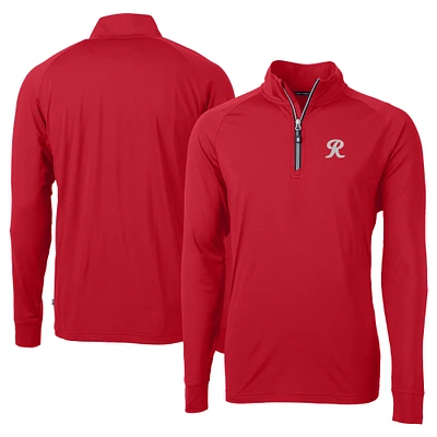 Men's Cutter & Buck Tacoma Rainiers Adapt Eco Knit Stretch Recycled Big Tall Quarter-Zip Pullover Top