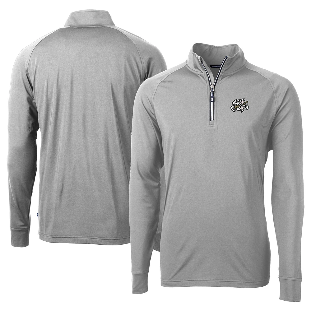 Men's Cutter & Buck Omaha Storm Chasers Adapt Eco Knit Stretch Recycled Big Tall Quarter-Zip Pullover Top