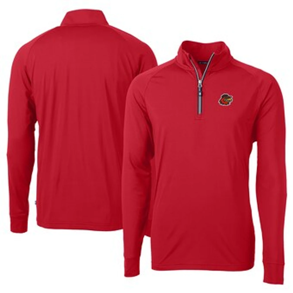 Men's Cutter & Buck Rochester Red Wings Adapt Eco Knit Stretch Recycled Big Tall Quarter-Zip Pullover Top