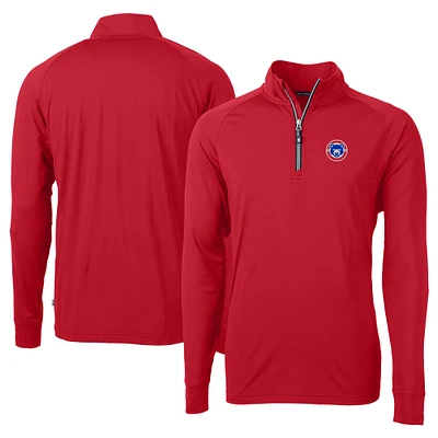 Men's Cutter & Buck South Bend Cubs Adapt Eco Knit Stretch Recycled Big Tall Quarter-Zip Pullover Top