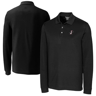 Men's Cutter & Buck Albuquerque Isotopes Advantage Tri-Blend Pique Big Tall Long Sleeve Polo