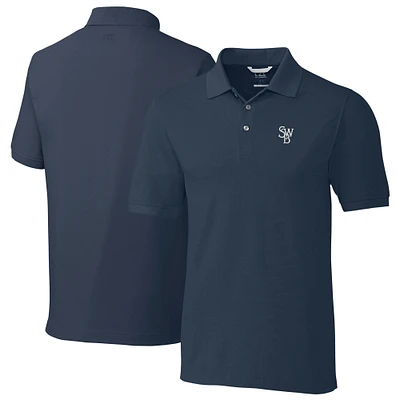 Men's Cutter & Buck Navy Scranton Wilkes-Barre RailRiders Big Tall DryTec Advantage Tri-Blend Pique Polo