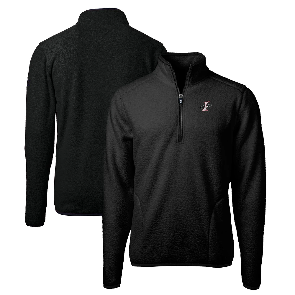 Men's Cutter & Buck Black Albuquerque Isotopes Big Tall Cascade Eco Sherpa Fleece Quarter-Zip Pullover Jacket