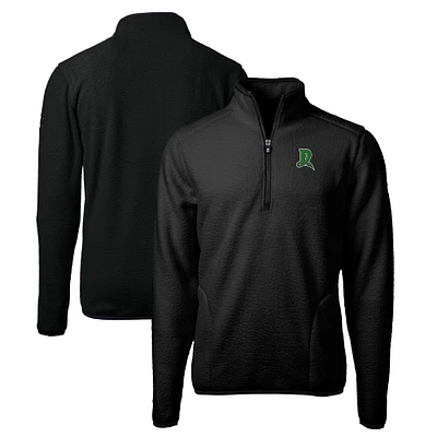 Men's Cutter & Buck Black Dayton Dragons Big Tall Cascade Eco Sherpa Fleece Quarter-Zip Pullover Jacket