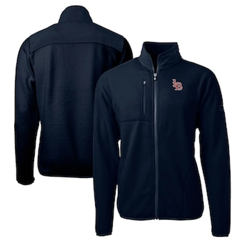 Men's Cutter & Buck Navy Louisville Bats Big Tall Cascade Eco Sherpa Fleece Full-Zip Jacket