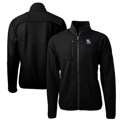 Men's Cutter & Buck Black New Hampshire Fisher Cats Big Tall Cascade Eco Sherpa Fleece Full-Zip Jacket