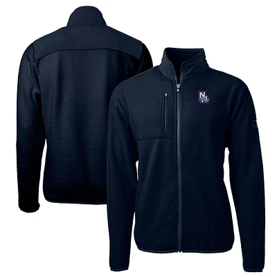 Men's Cutter & Buck Navy New Hampshire Fisher Cats Big Tall Cascade Eco Sherpa Fleece Full-Zip Jacket