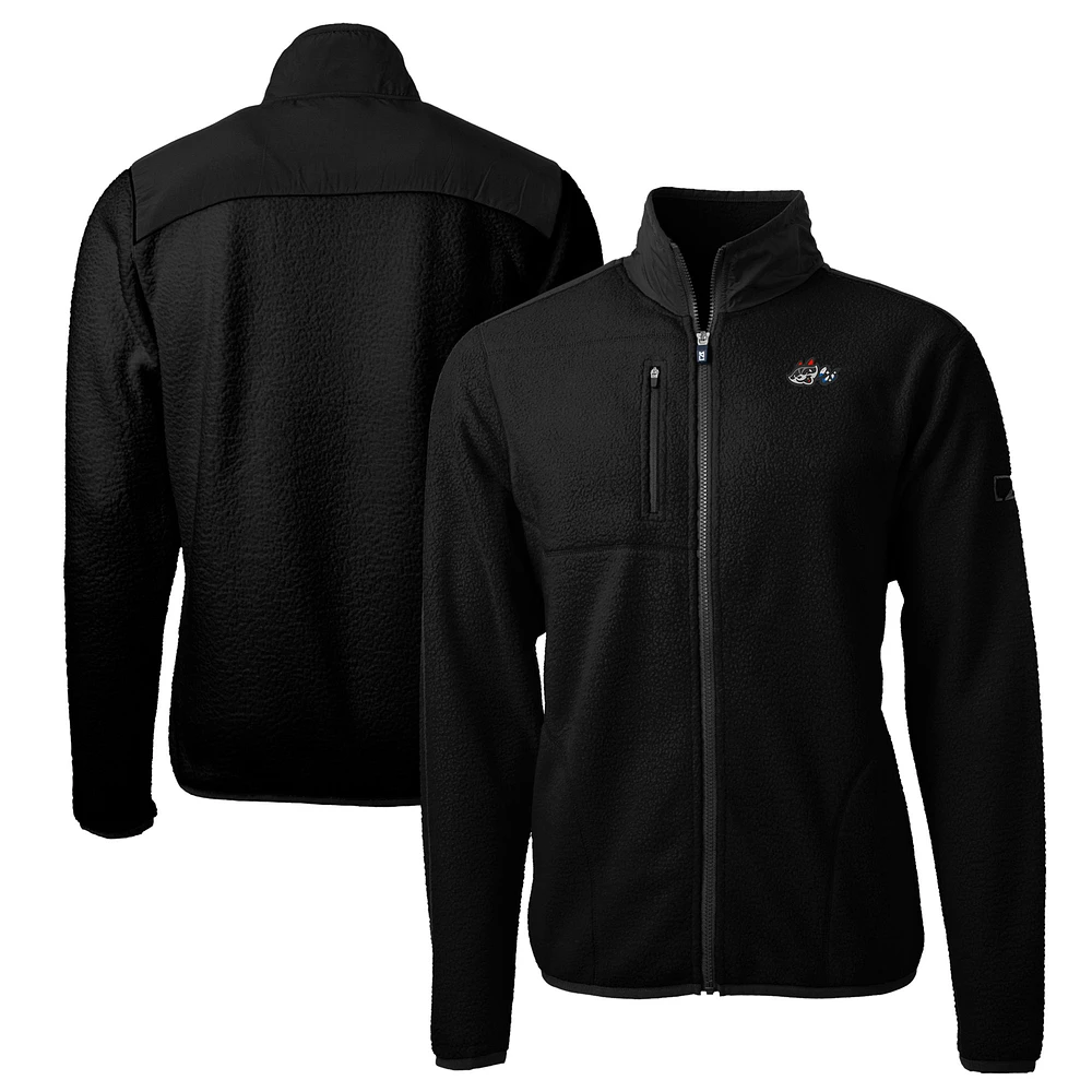 Men's Cutter & Buck Black Rocket City Trash Pandas Big Tall Cascade Eco Sherpa Fleece Full-Zip Jacket