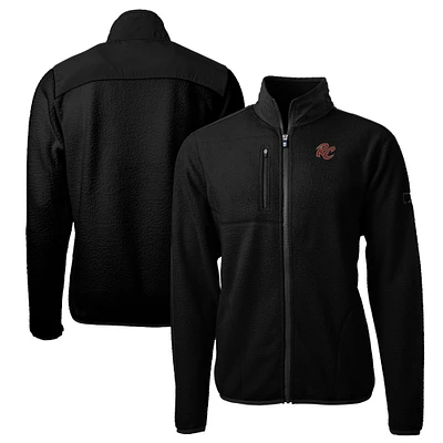 Men's Cutter & Buck Black Sacramento River Cats Big Tall Cascade Eco Sherpa Fleece Full-Zip Jacket