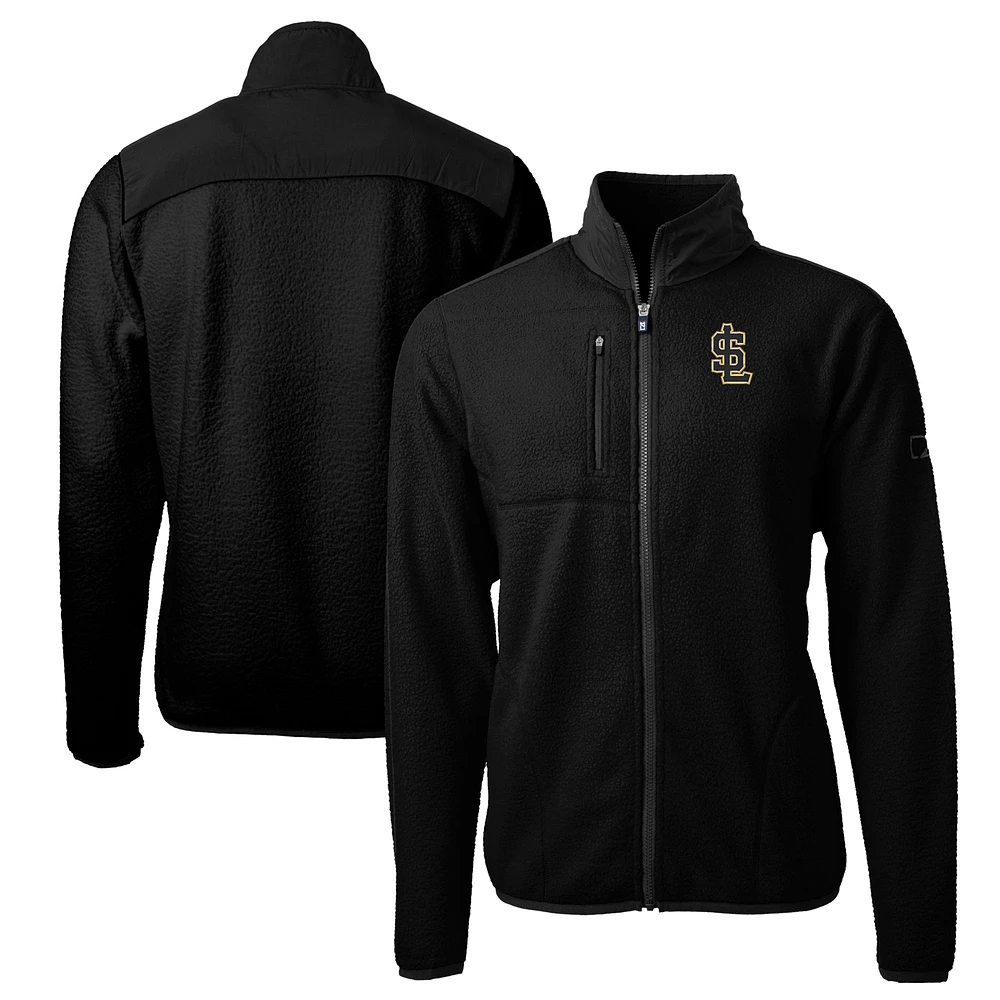 Men's Cutter & Buck Black Salt Lake Bees Big Tall Cascade Eco Sherpa Fleece Full-Zip Jacket
