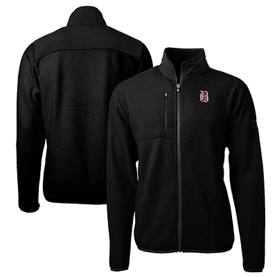Men's Cutter & Buck Black Birmingham Barons Big Tall Cascade Eco Sherpa Fleece Full-Zip Jacket