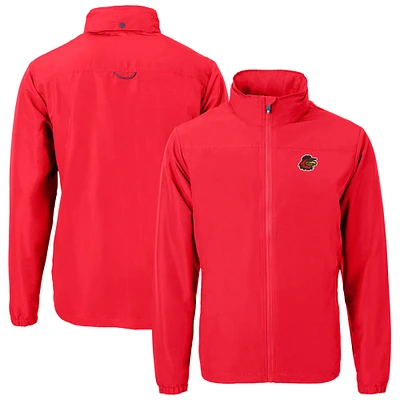 Men's Cutter & Buck Red Rochester Wings Big Tall Charter Eco Knit Recycled Full-Zip Jacket
