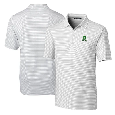 Men's Cutter & Buck White Dayton Dragons Big Tall Forge Pencil Stripe Stretch Polo