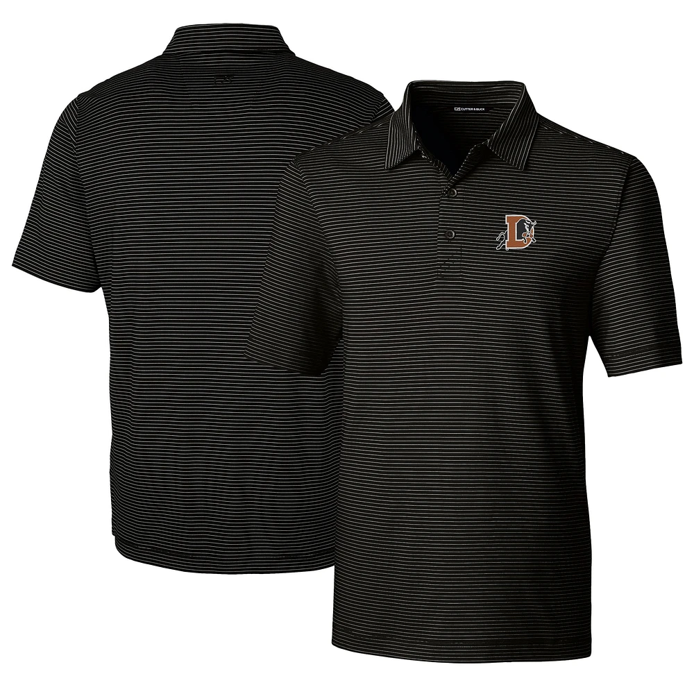 Men's Cutter & Buck Black Durham Bulls Big Tall Forge Pencil Stripe Stretch Polo