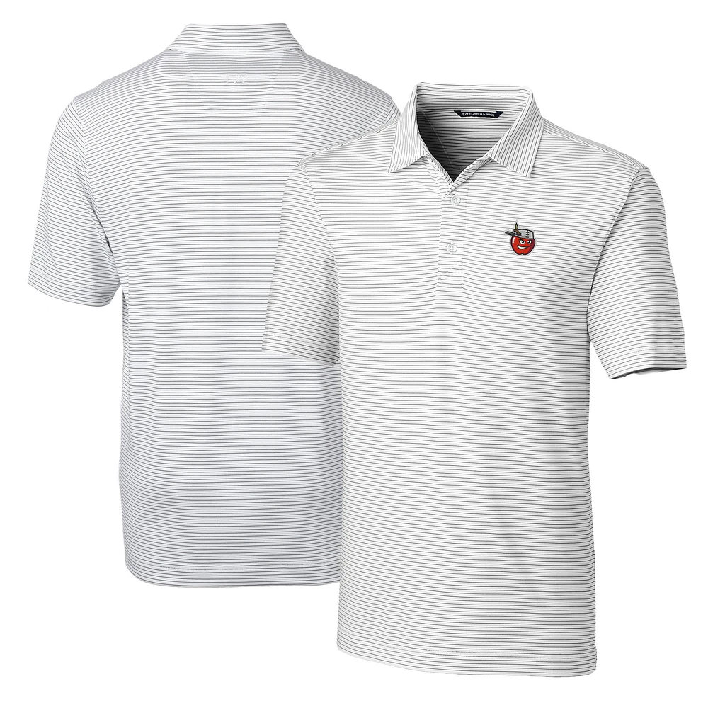 Men's Cutter & Buck White Fort Wayne TinCaps Big Tall Forge Pencil Stripe Stretch Polo