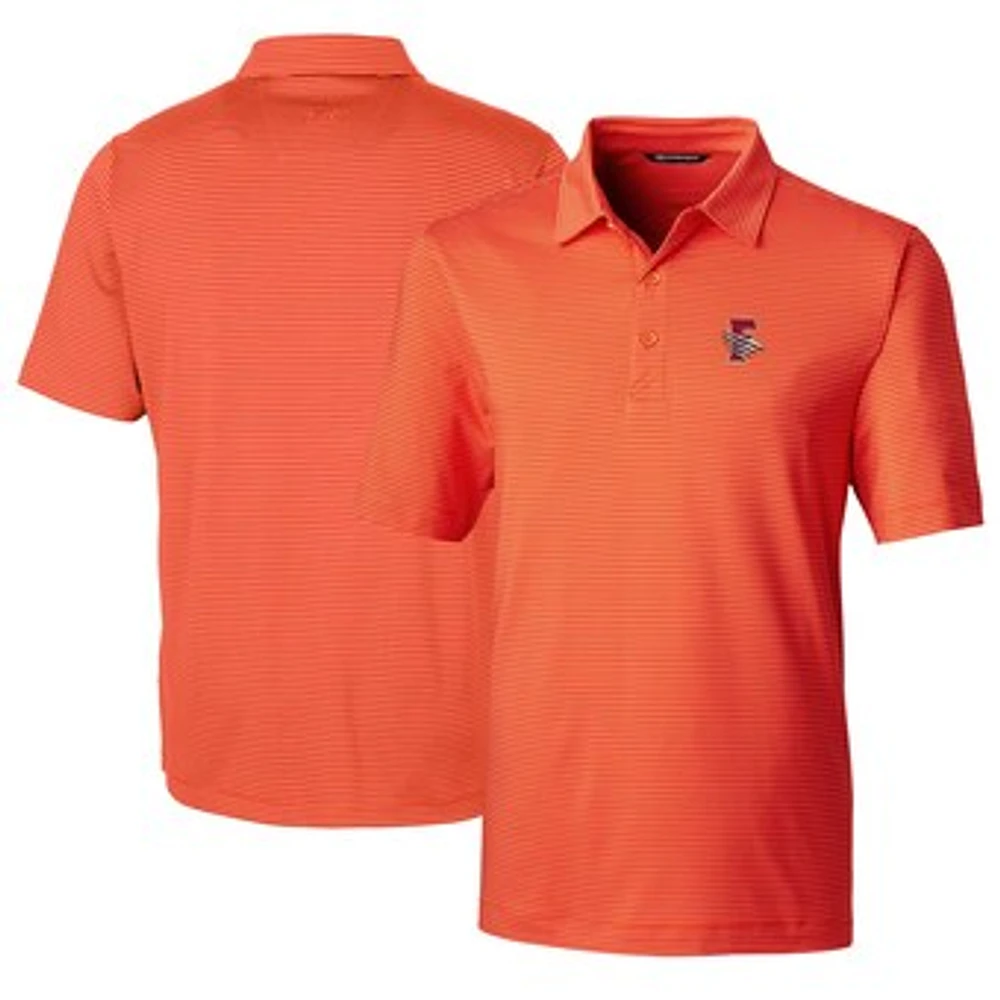 Men's Cutter & Buck Orange Fresno Grizzlies Big Tall Forge Pencil Stripe Stretch Polo