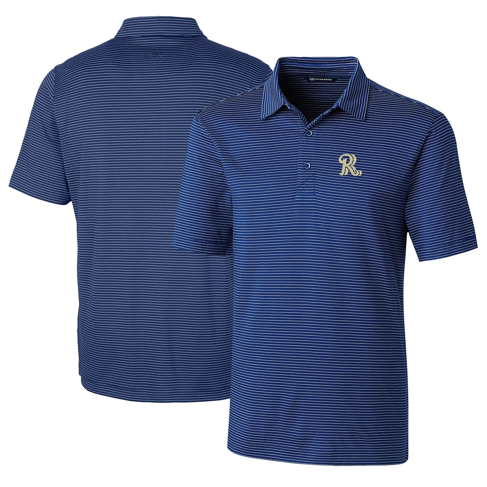 Men's Cutter & Buck Blue Frisco RoughRiders Big Tall Forge Pencil Stripe Stretch Polo
