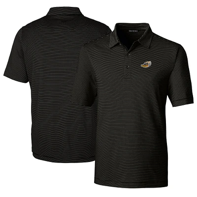 Men's Cutter & Buck Black Akron RubberDucks Big Tall Forge Pencil Stripe Stretch Polo