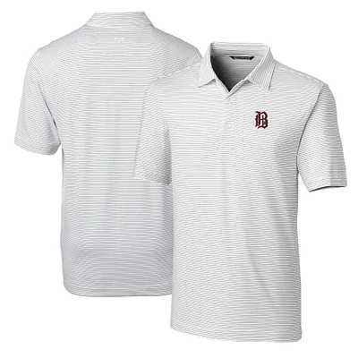 Men's Cutter & Buck White Birmingham Barons Big Tall Forge Pencil Stripe Stretch Polo