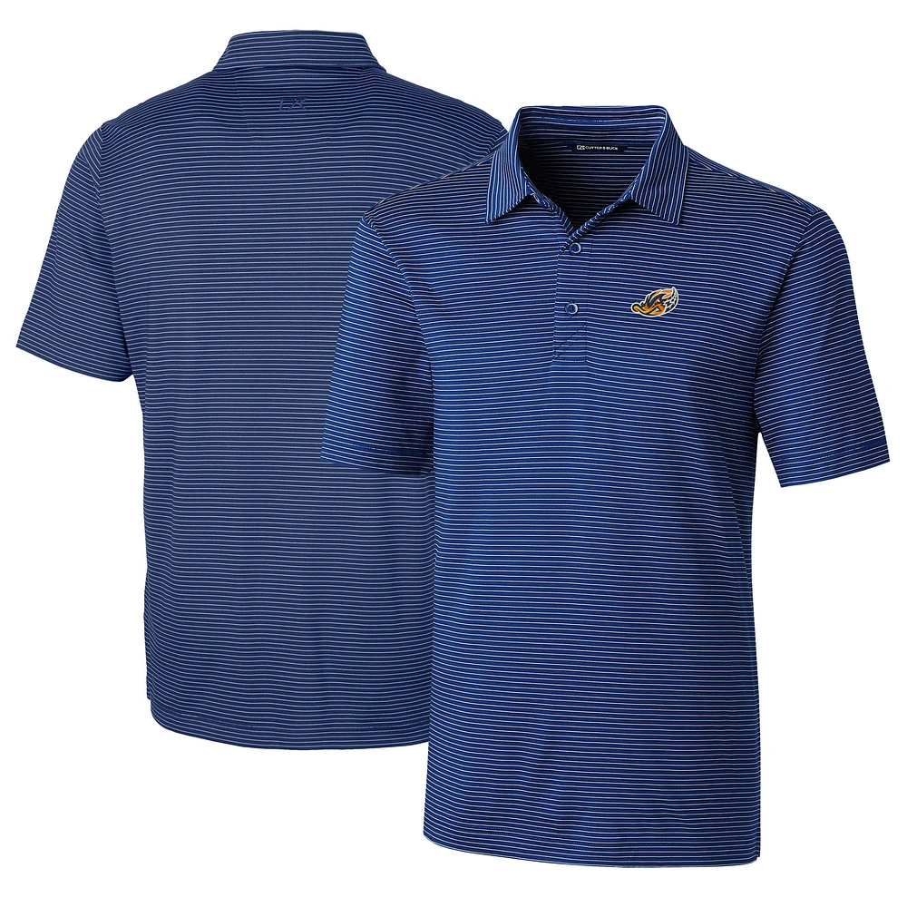 Men's Cutter & Buck Blue Akron RubberDucks Big Tall Forge Pencil Stripe Stretch Polo