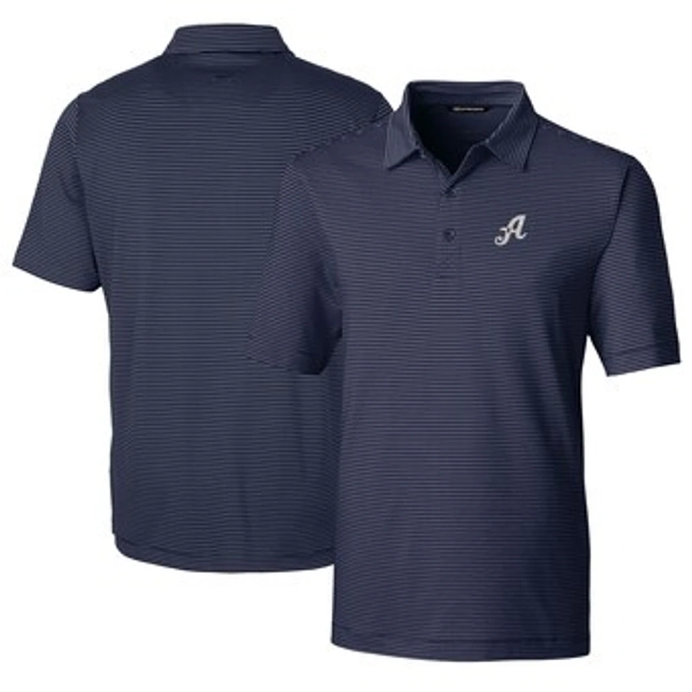 Men's Cutter & Buck Navy Reno Aces Big Tall Forge Pencil Stripe Stretch Polo