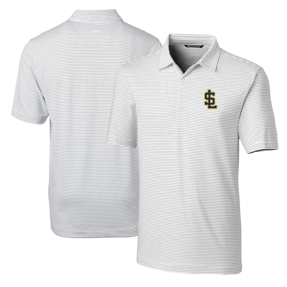 Men's Cutter & Buck White Salt Lake Bees Big Tall Forge Pencil Stripe Stretch Polo
