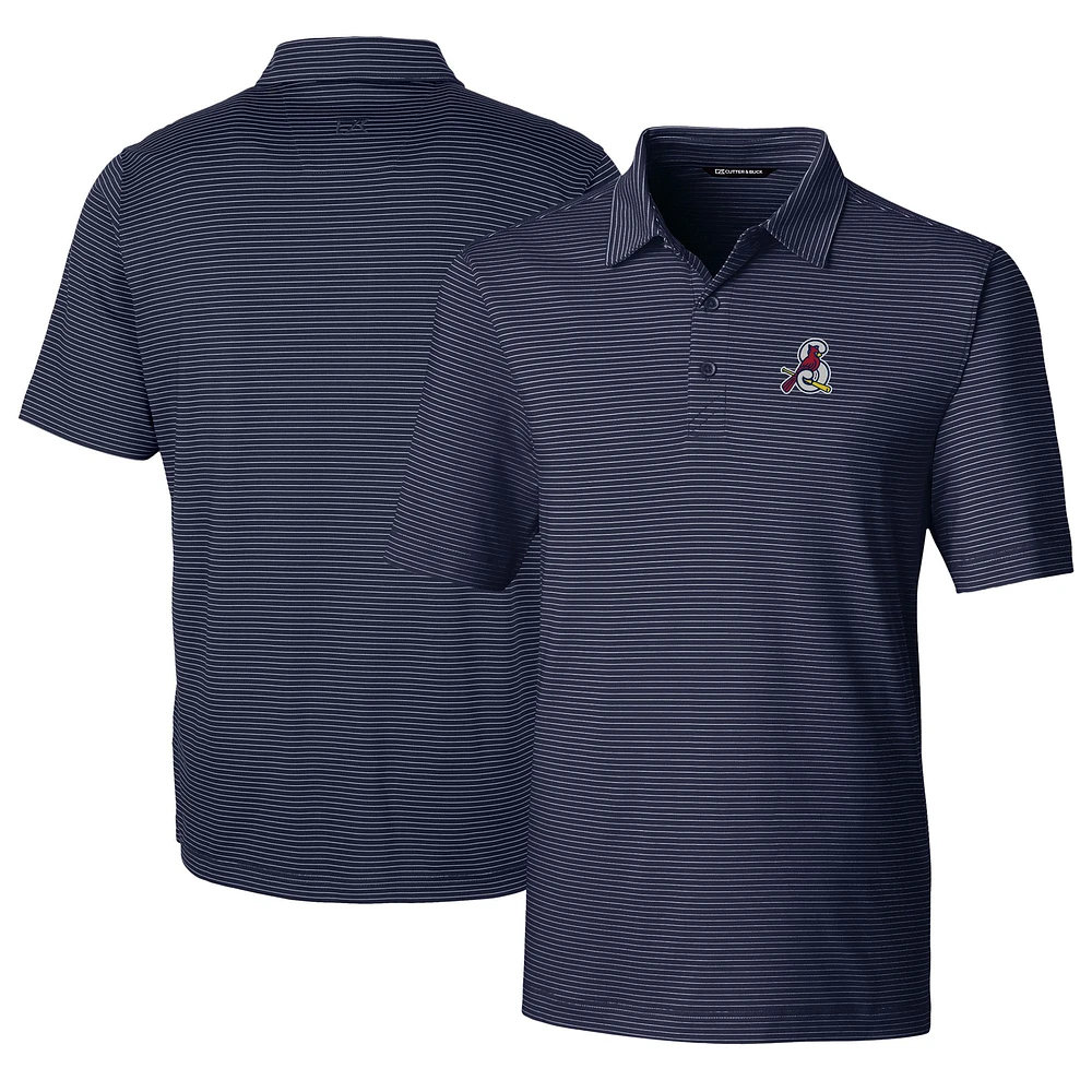 Men's Cutter & Buck Navy Springfield Cardinals Big Tall Forge Pencil Stripe Stretch Polo