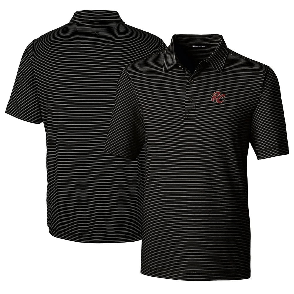Men's Cutter & Buck Black Sacramento River Cats Big Tall Forge Pencil Stripe Stretch Polo