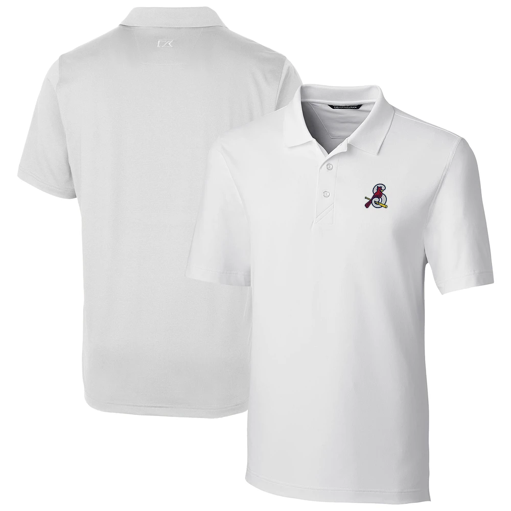 Men's Cutter & Buck White Springfield Cardinals Big & Tall DryTec Forge Stretch Polo