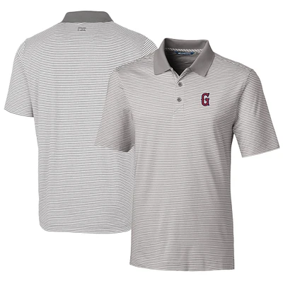 Men's Cutter & Buck Gray Greenville Drive Big Tall Forge Tonal Stripe Stretch Polo