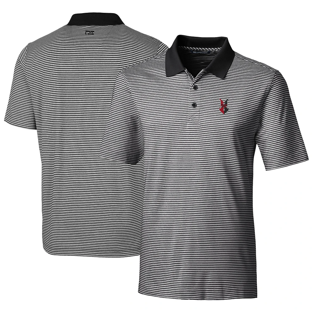 Men's Cutter & Buck Black Indianapolis Indians Big Tall Forge Tonal Stripe Stretch Polo