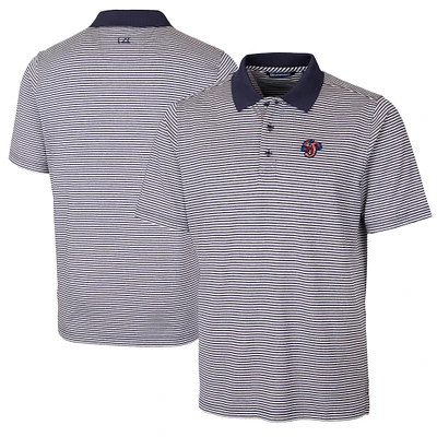 Men's Cutter & Buck Navy Jacksonville Jumbo Shrimp Big Tall Forge Tonal Stripe Stretch Polo