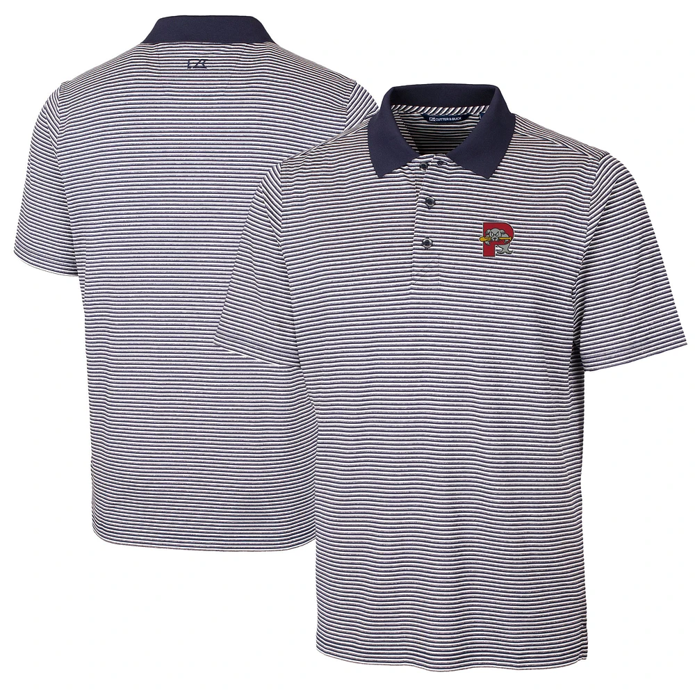 Men's Cutter & Buck Navy Portland Sea Dogs Big Tall Forge Tonal Stripe Stretch Polo