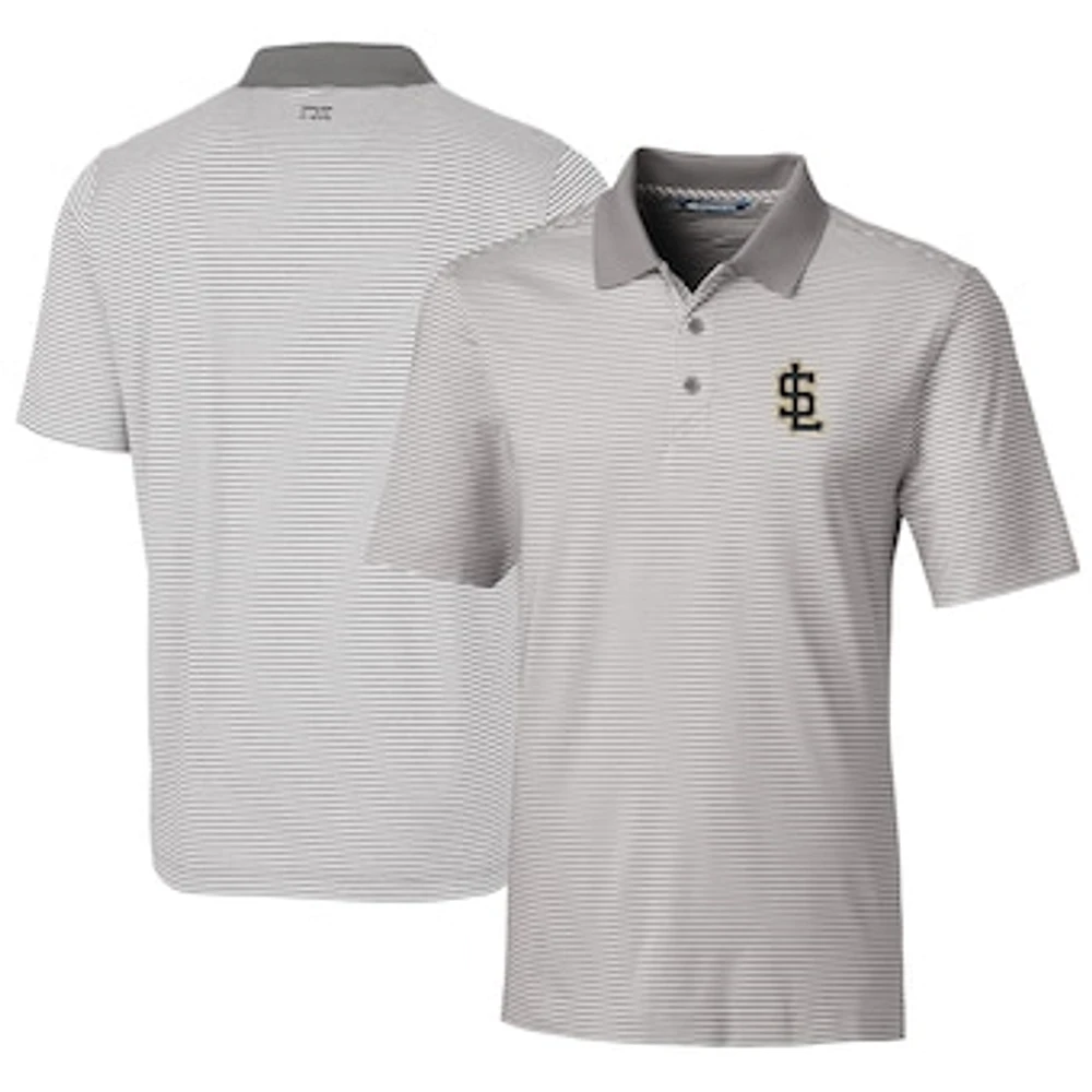 Men's Cutter & Buck Gray Salt Lake Bees Big Tall Forge Tonal Stripe Stretch Polo