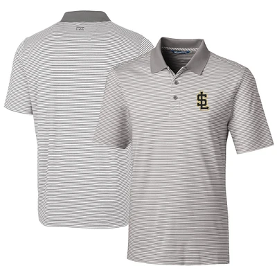 Men's Cutter & Buck Gray Salt Lake Bees Big Tall Forge Tonal Stripe Stretch Polo