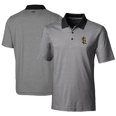 Men's Cutter & Buck Black Salt Lake Bees Big Tall Forge Tonal Stripe Stretch Polo